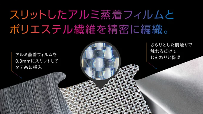 暖房に頼らない冬を。わずか1cm、独自Wヒートの超軽＆極暖ウェア