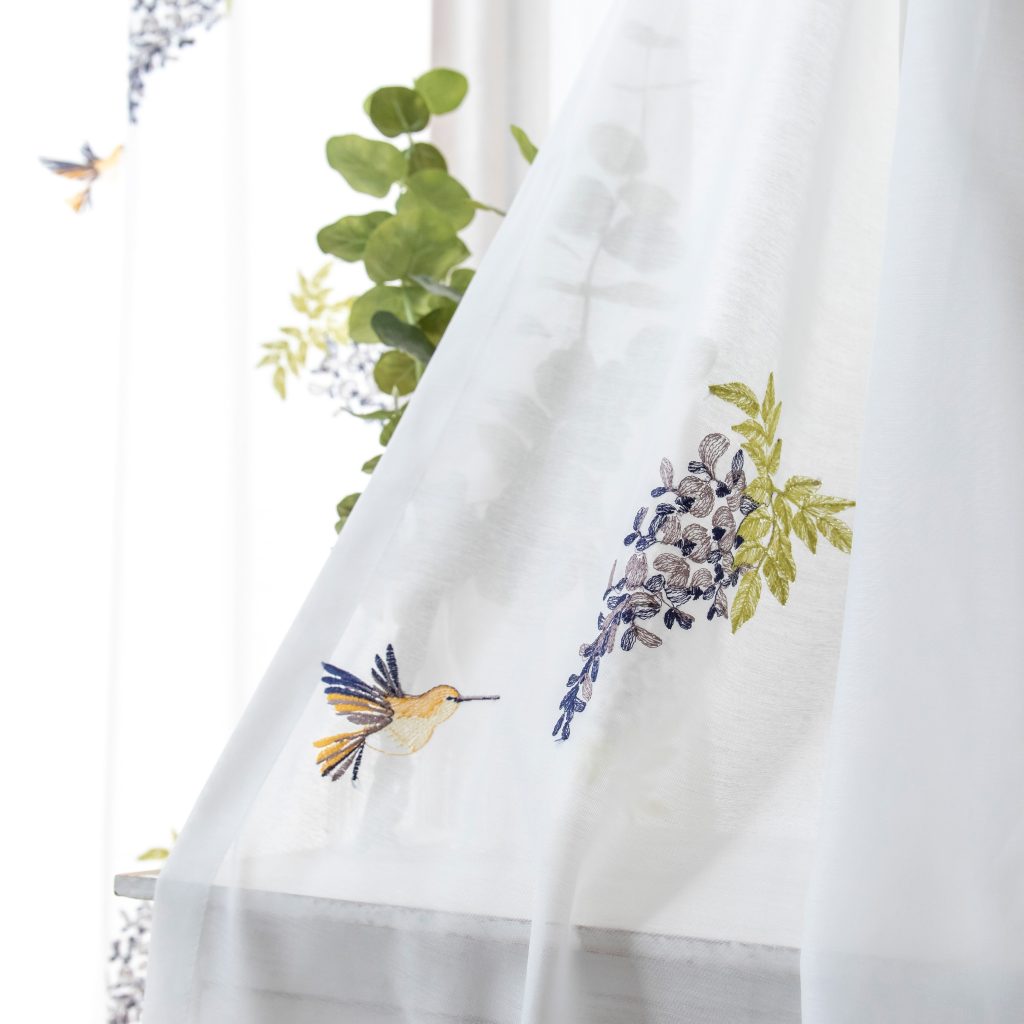 3色】藤の花とハチドリの刺繍レース | SHOPPING | TateYoko