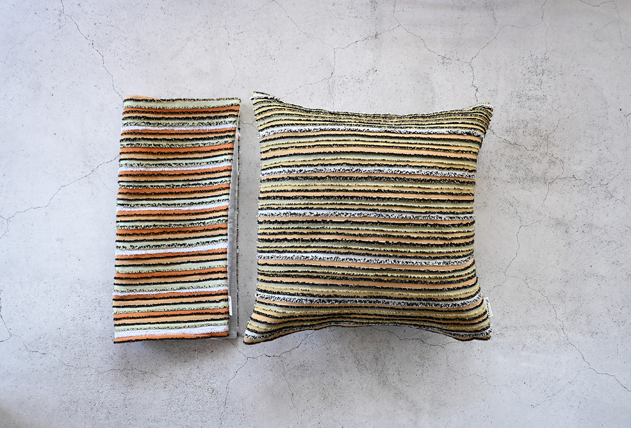 たここ様　クッションカバー 生地耳から生まれたクッションカバー/イエロー系 | SHOPPING