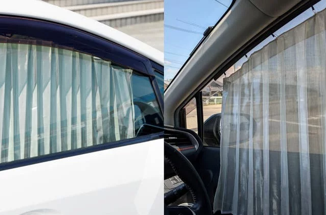 ミラー効果で外から見えない。でも透け感たっぷり。「アルミ×糸」のハイブリッド素材を採用したおすすめ車用サンシェード「eco-fine PROTECT」の透け感