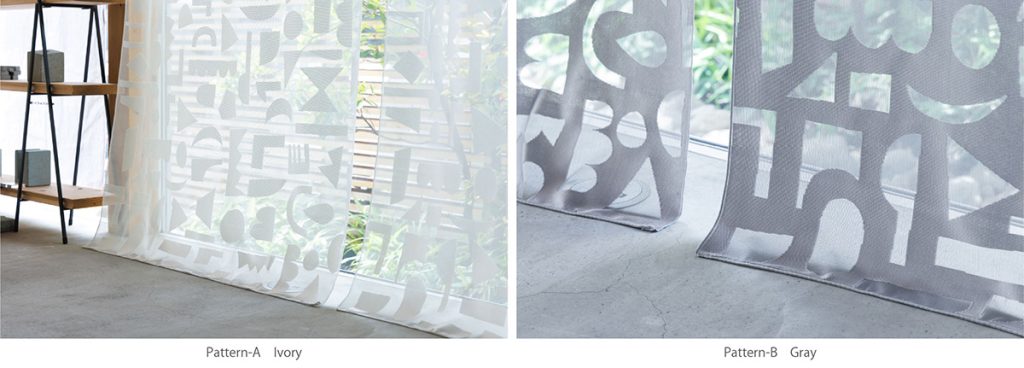 個性的な柄のレースカーテン