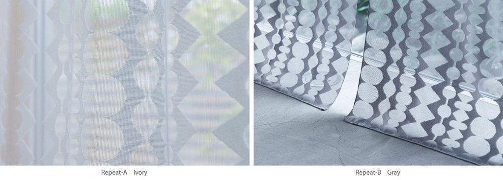 個性的な柄のレースカーテン